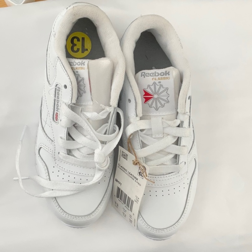 SIZE 13 kids white REEBOK